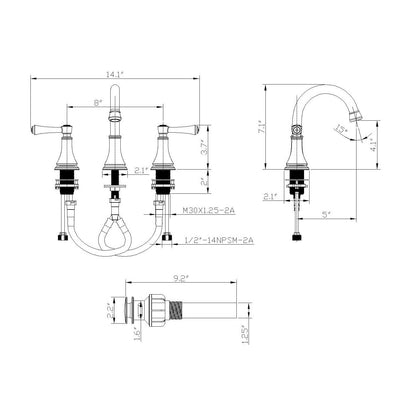 Bathroom Cabinet Split Faucet Set