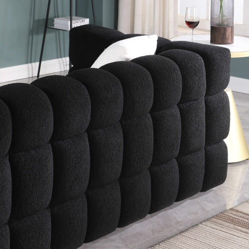 White Boucle 3-Seater Sofa