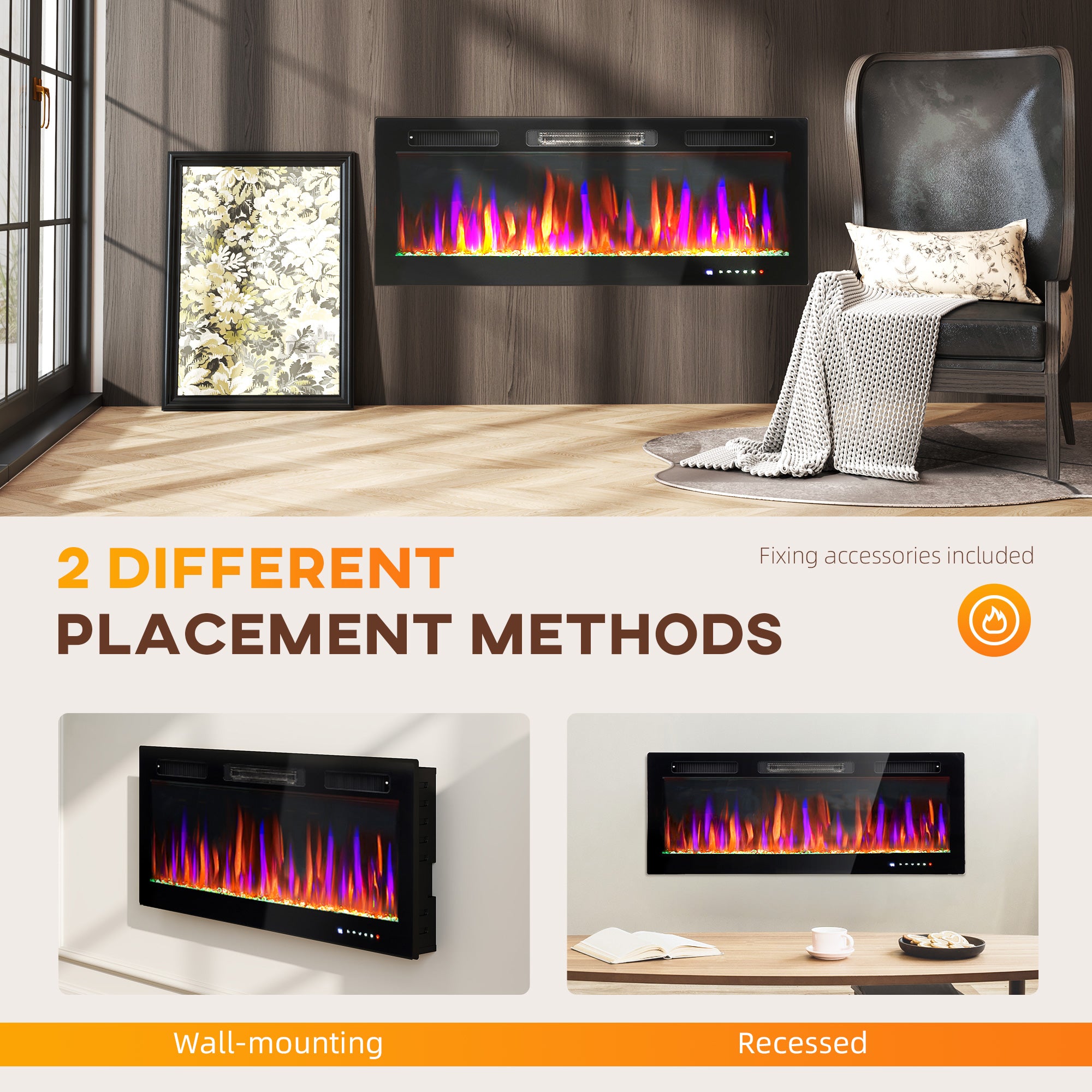 Modern Recessed Electric Fireplace