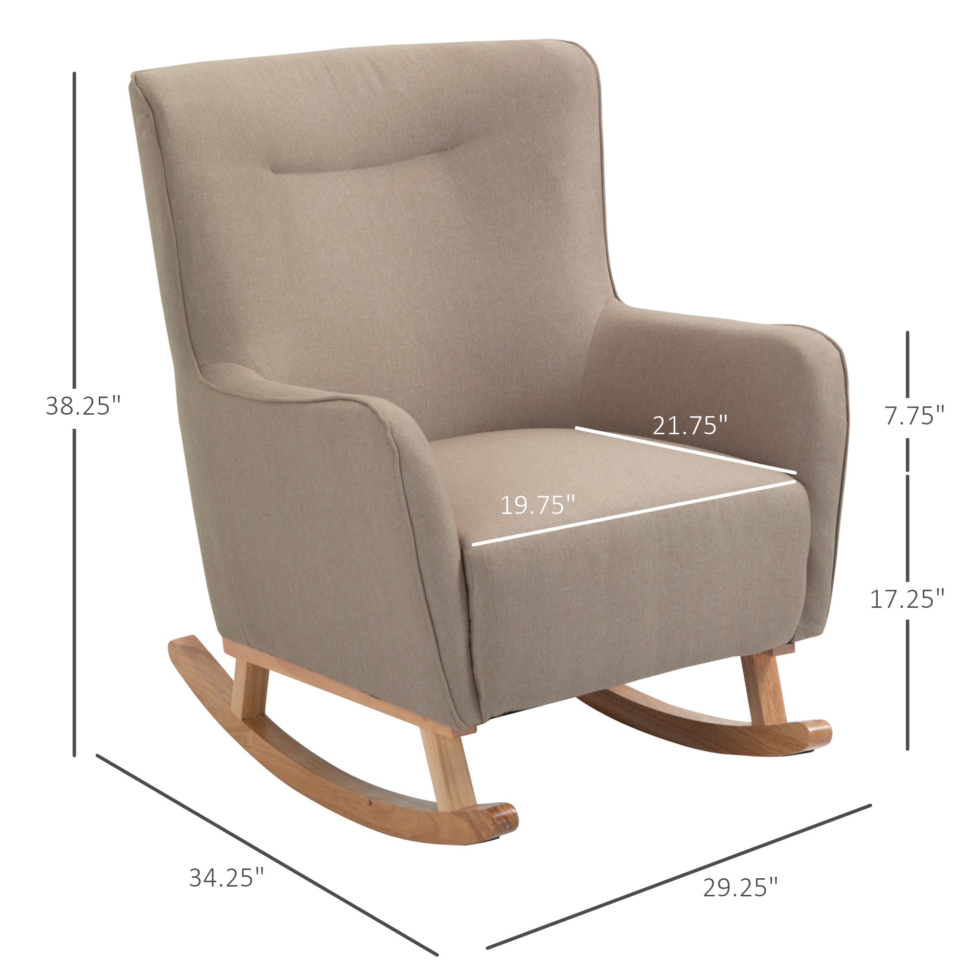 Sillón Mecedora Moderno Sofá Sillón Moderno Silla de Énfasis con Relleno Grueso