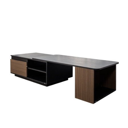 Mesa de Centro Extensible, Mesa de Centro de Madera con Longitud Ajustable y 2 Cajones de Almacenamiento para la Sala de Estar, Mesa Central Rectangular Grande y Larga