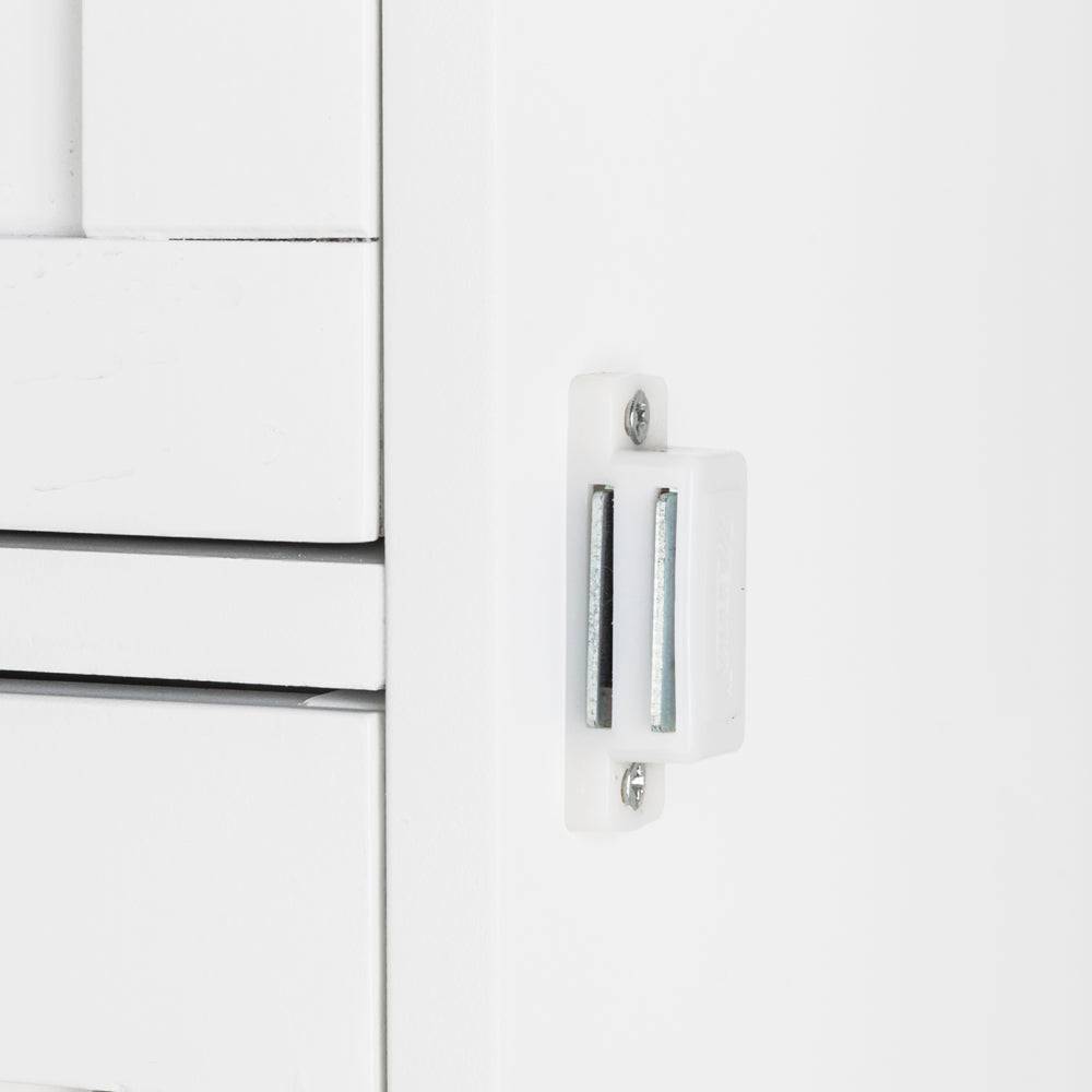 White Bathroom Storage Cabinet Four-Drawer Design