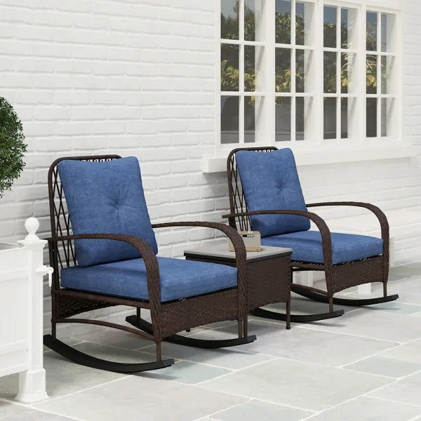 Rattan-Liegestuhl, Korbmöbel-Set für die Terrasse