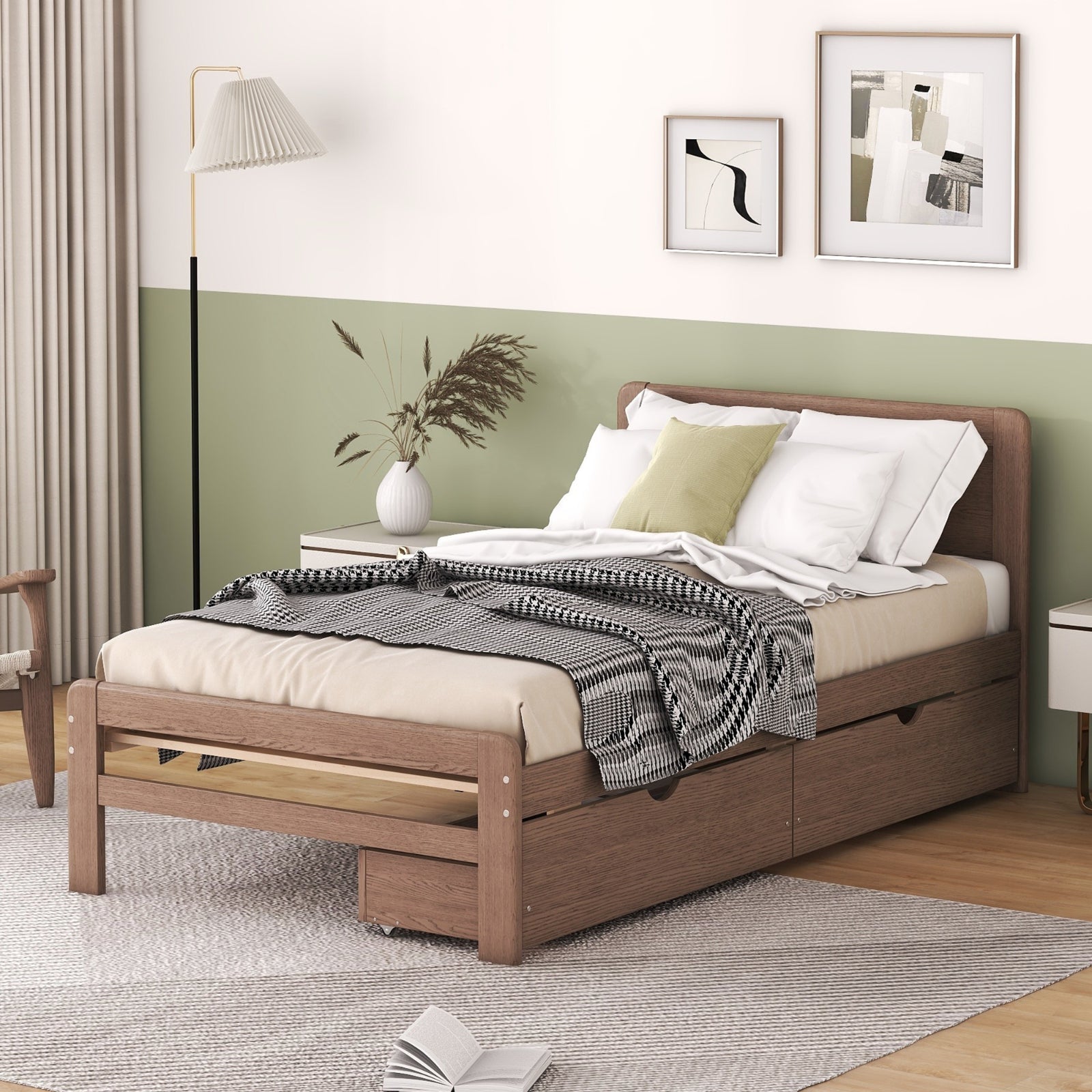 Walnut Platform Bed Frame