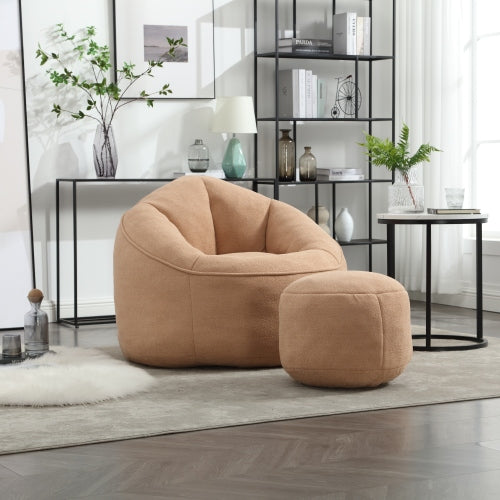 Sillón de Sofá de Frijol para Dormir Silla de Sofá de Frijol de Espuma de Alta Presión Material de Silla de Frijol de Espuma con Relleno de Espuma Acolchada Frijol de Bolsa Comprimido con Reposapiés