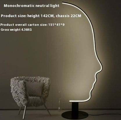 Nordic Art Face Floor Lamp Designer Bedroom Study
