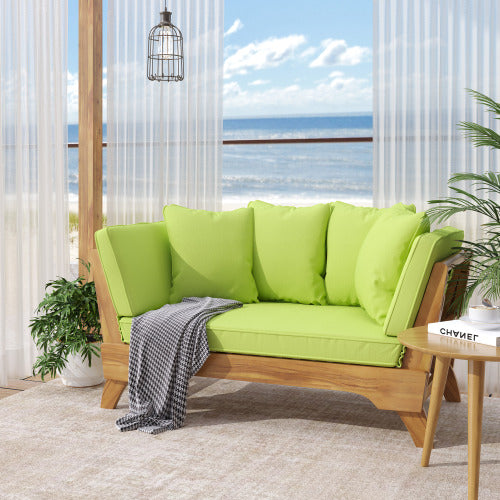 Teak Fabric Sofa Bed Dual-Use Convertible