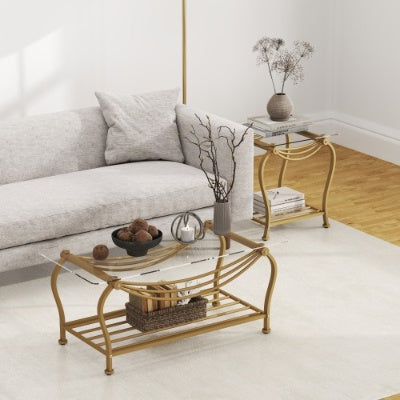 Gold Glass Coffee Table