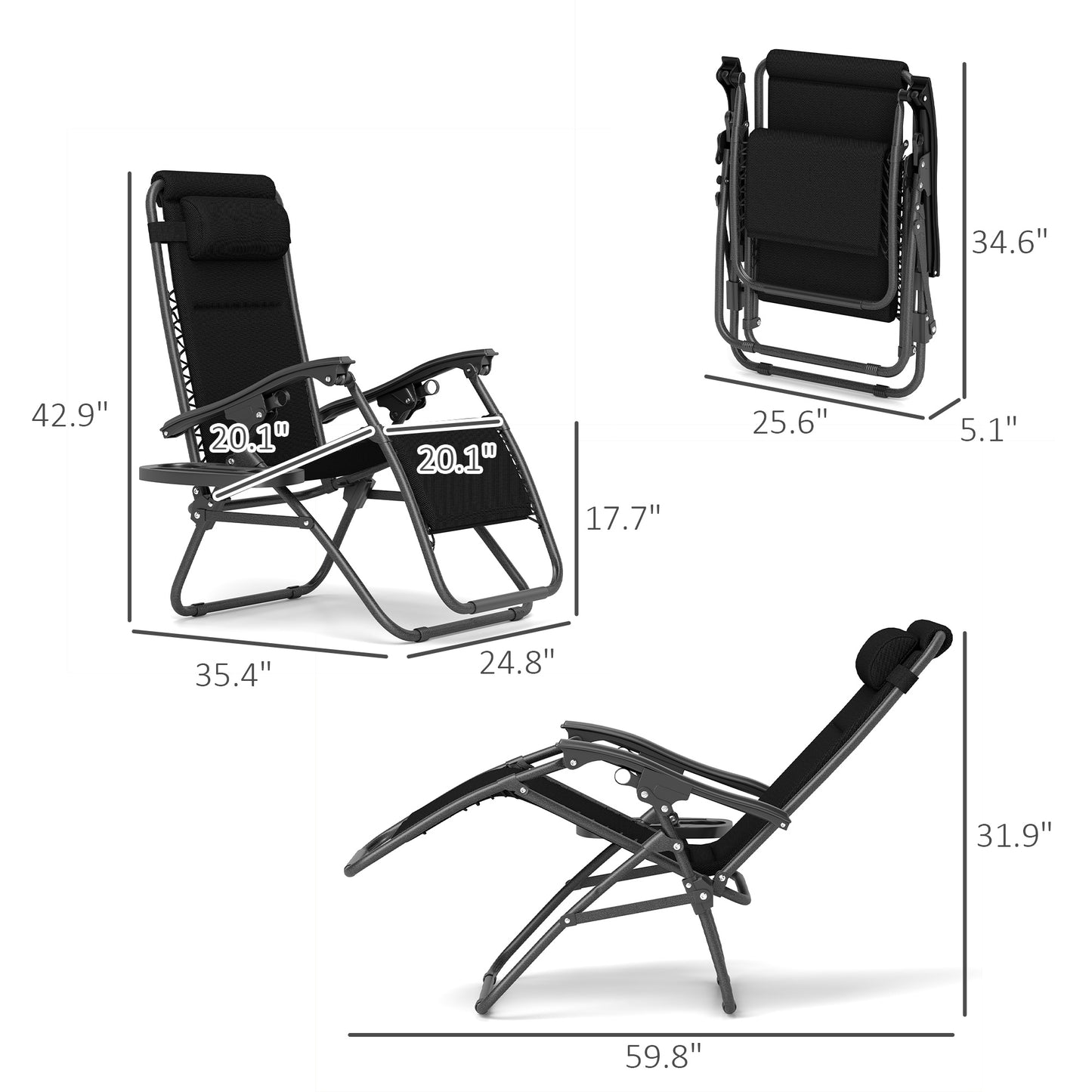 Zero Gravity Lounge Chair Set