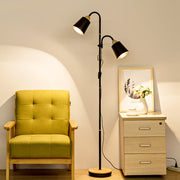 Black Double Head Floor Lamp