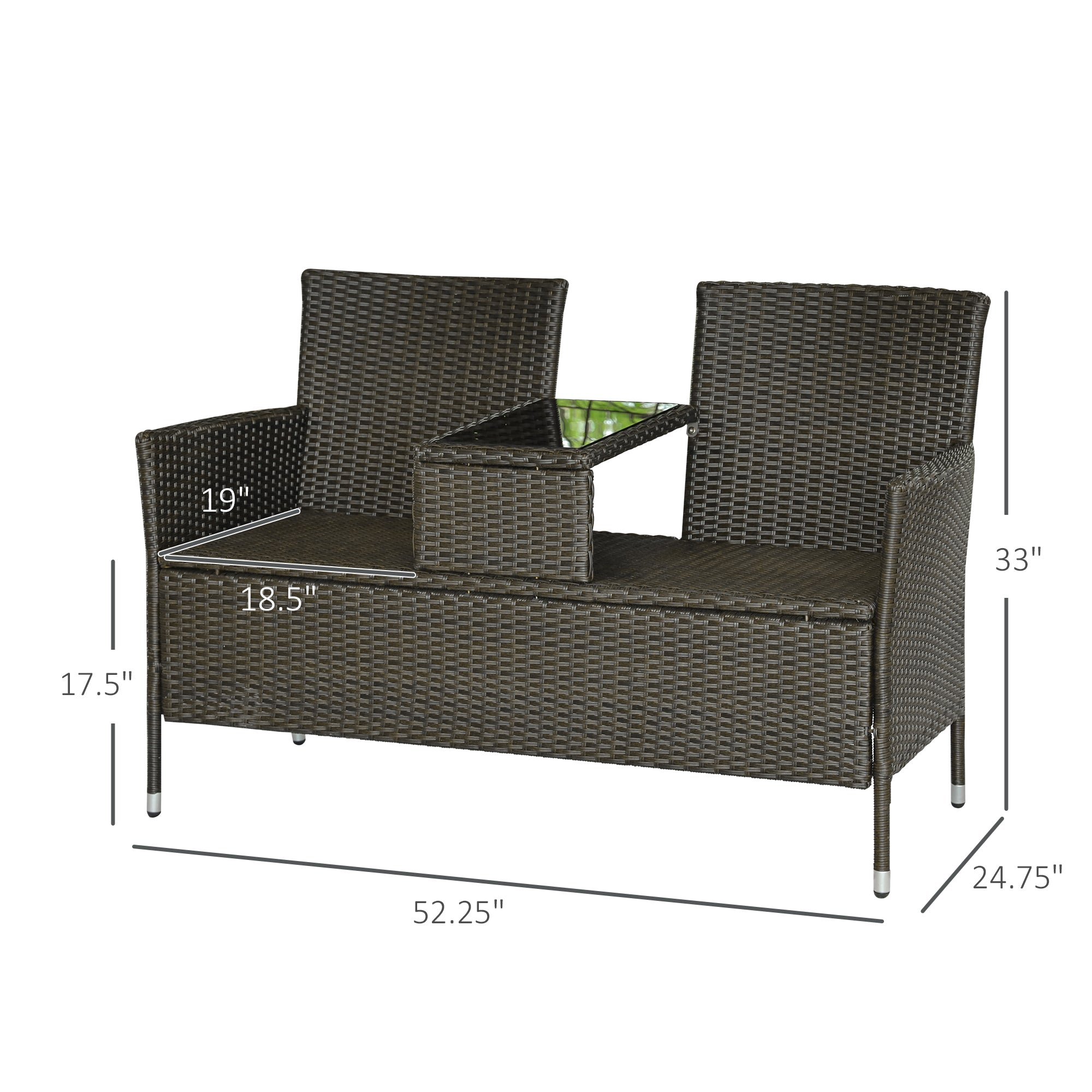 Rattan Loveseat Set