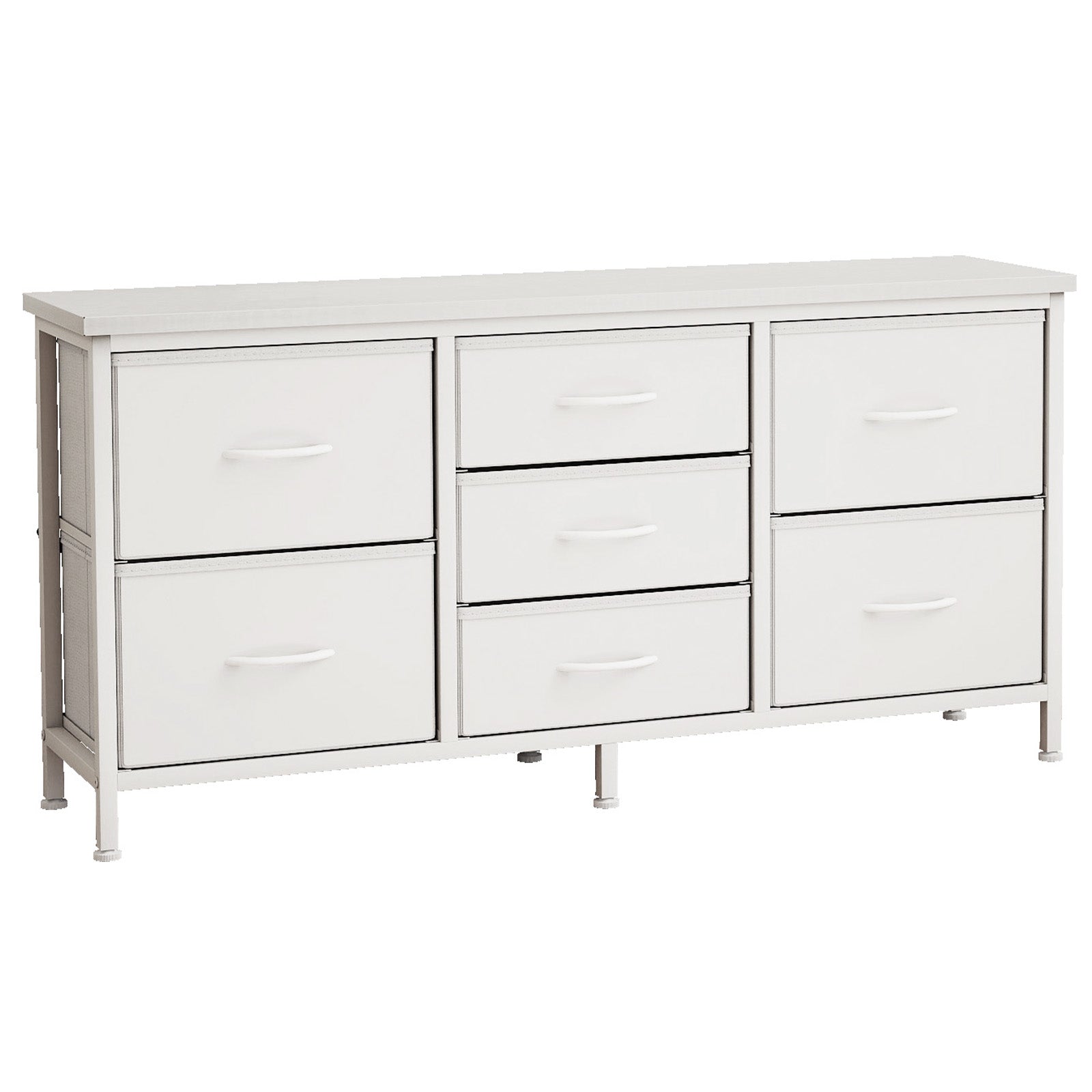 Kommode mit Schubladen für das Schlafzimmer, Schubladen mit Holztop und Metallrahmen