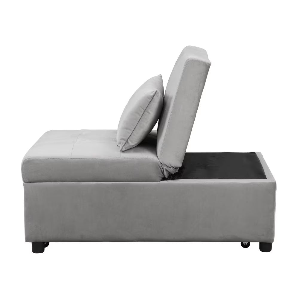 Gray Folding Ottoman Bed