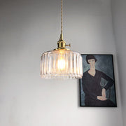 Simple Brass Glass Chandelier