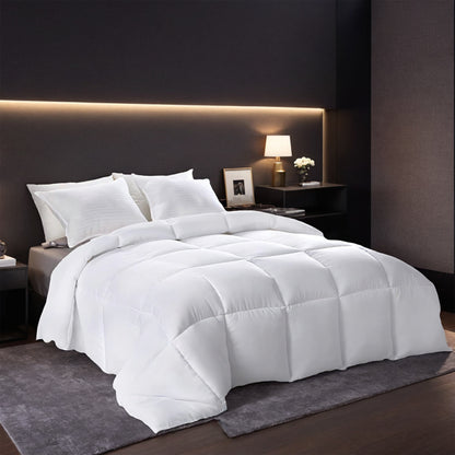 Extra Large White Checkered Plump Duvet - Luxury Hotel-grade Bedding For Bedrooms And Guesthouses. Features Ultra-soft Thickened Warmth With All-season Versatility. Crafted From Premium Breathable Mic