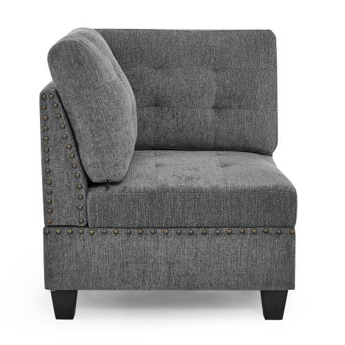 Sofá de Esquina para Seccional Modular, Chenille Gris 31.5x31.5x36.
