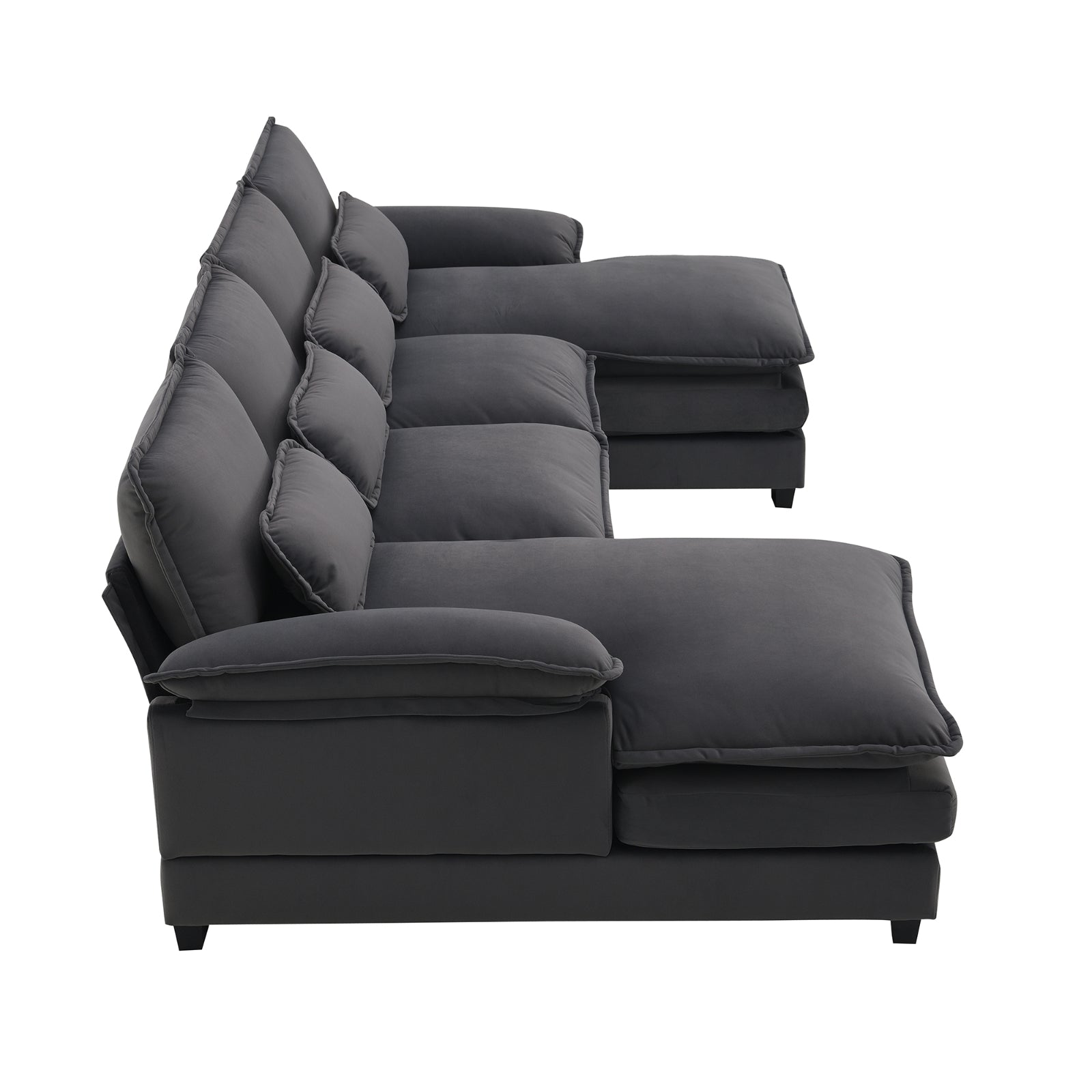 Nuevo Sofá Seccional Moderno en Forma de U, de 6 Asientos con Almohadas para la Cintura 109.8 55.9