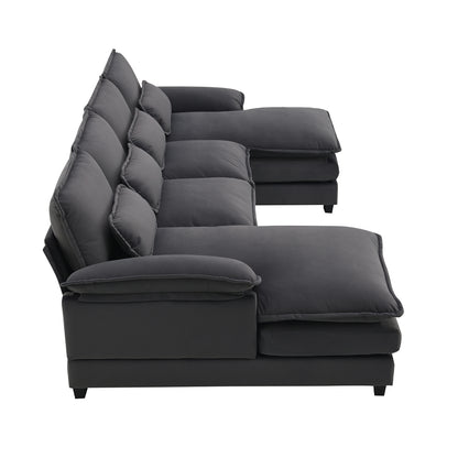 New Modern U-shaped Sectional Sofa, 6-Seat With Waist Pillows 109.8 55.9