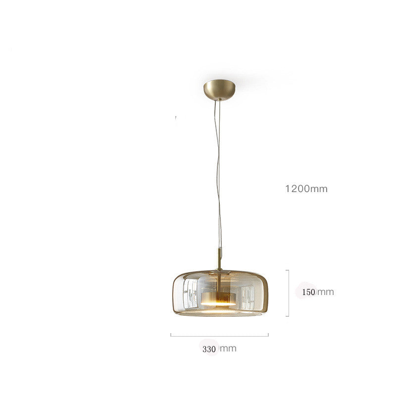 Cognac Glass Disc Chandelier