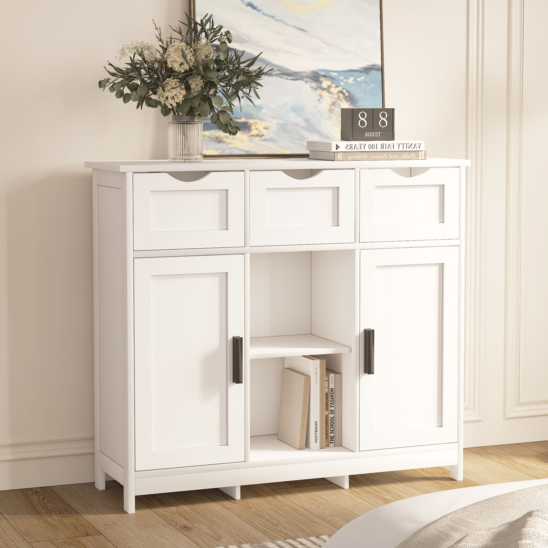Versatile Wood Storage Cabinet