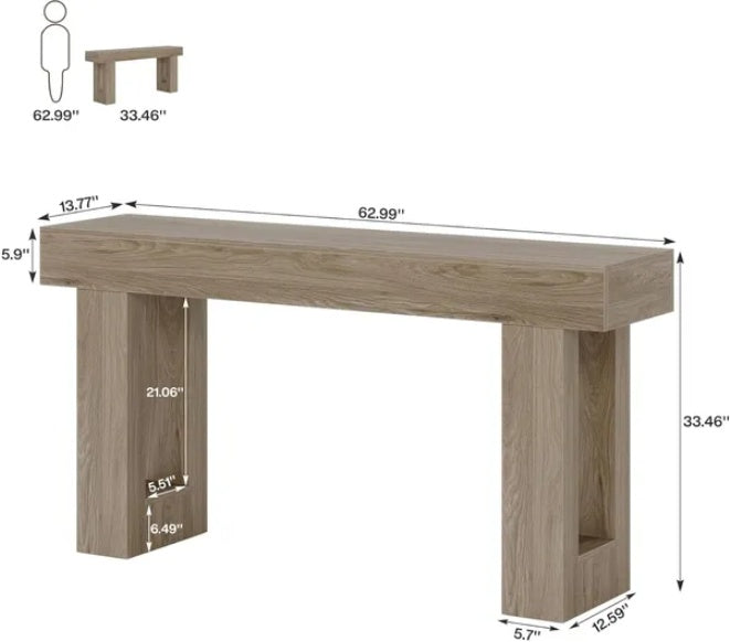 Wooden Rectangular Sofa Table