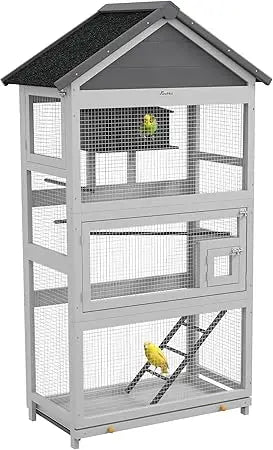 67’’ Wooden Outdoor Bird Aviary for Finches and Parakeets - None / United States