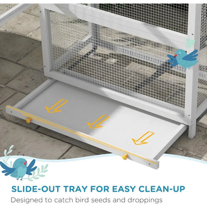 67’’ Wooden Outdoor Bird Aviary for Finches and Parakeets - None / United States