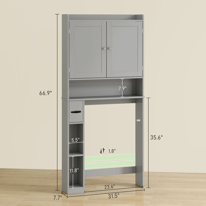 Modern Over the Toilet Storage Cabinet with 2 Doors
