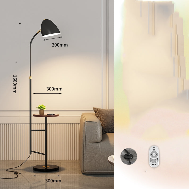 Black Marble Floor Lamp With Wireless Charging