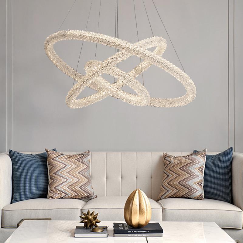 Crystal Ring Chandelier 100cm Tiered Design