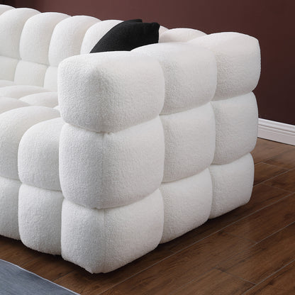 62.2length ,35.83inch  Deepth ,human Body Structure For USA People, Marshmallow Sofa,boucle Sofa ,White Color, 2 Seater