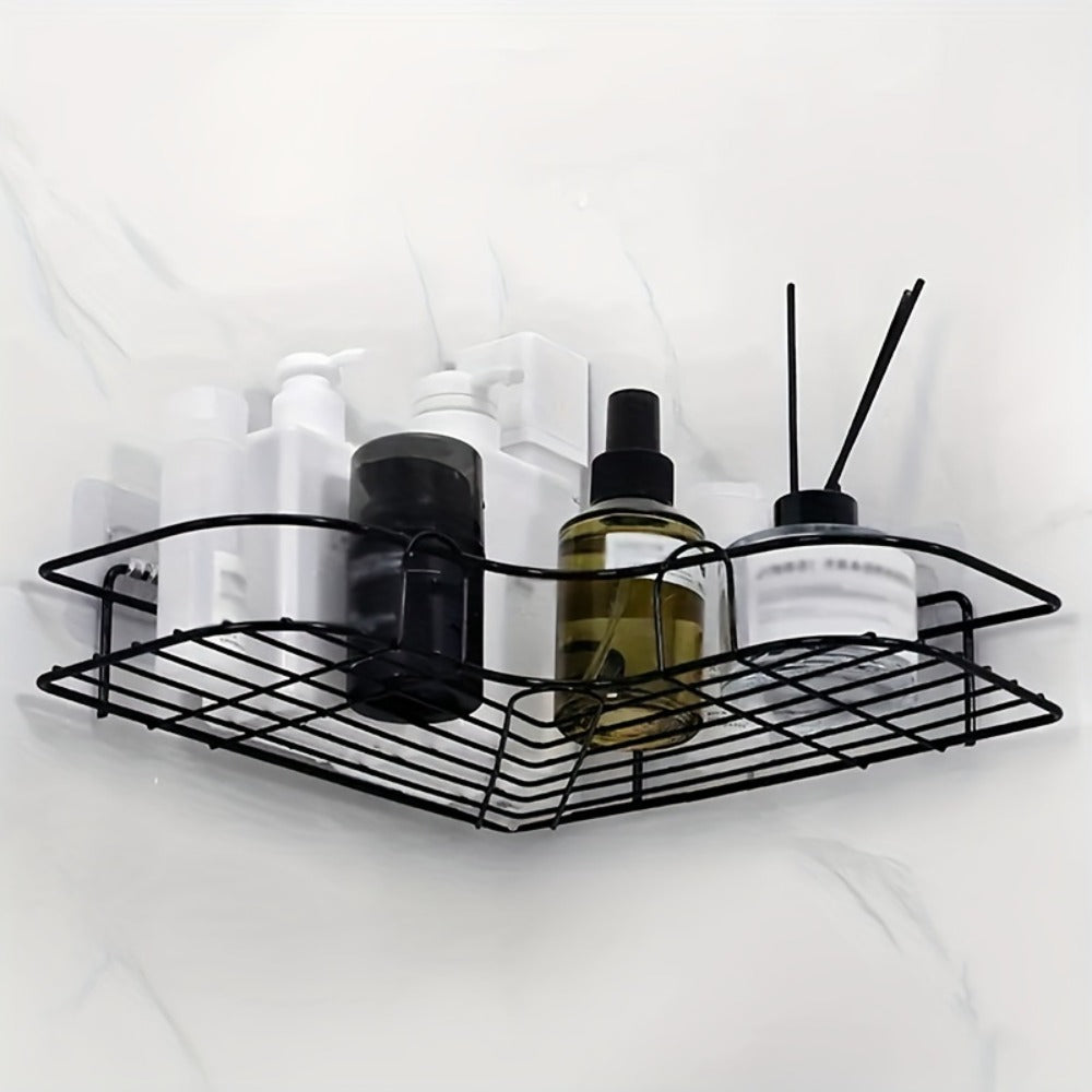 Wall Mounted Triangle Bathroom Shelf Black Finish