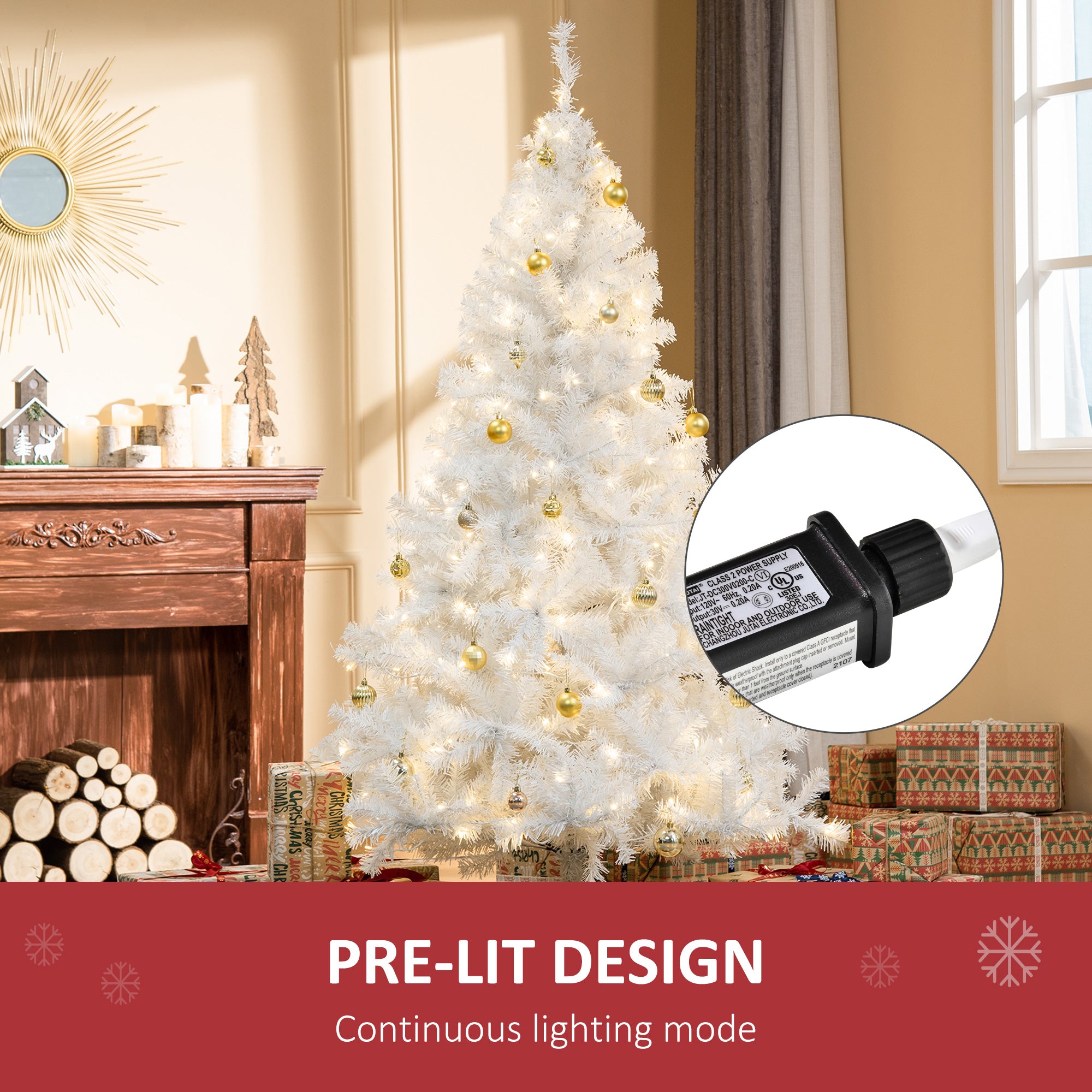 White Prelit Douglas Fir Tree