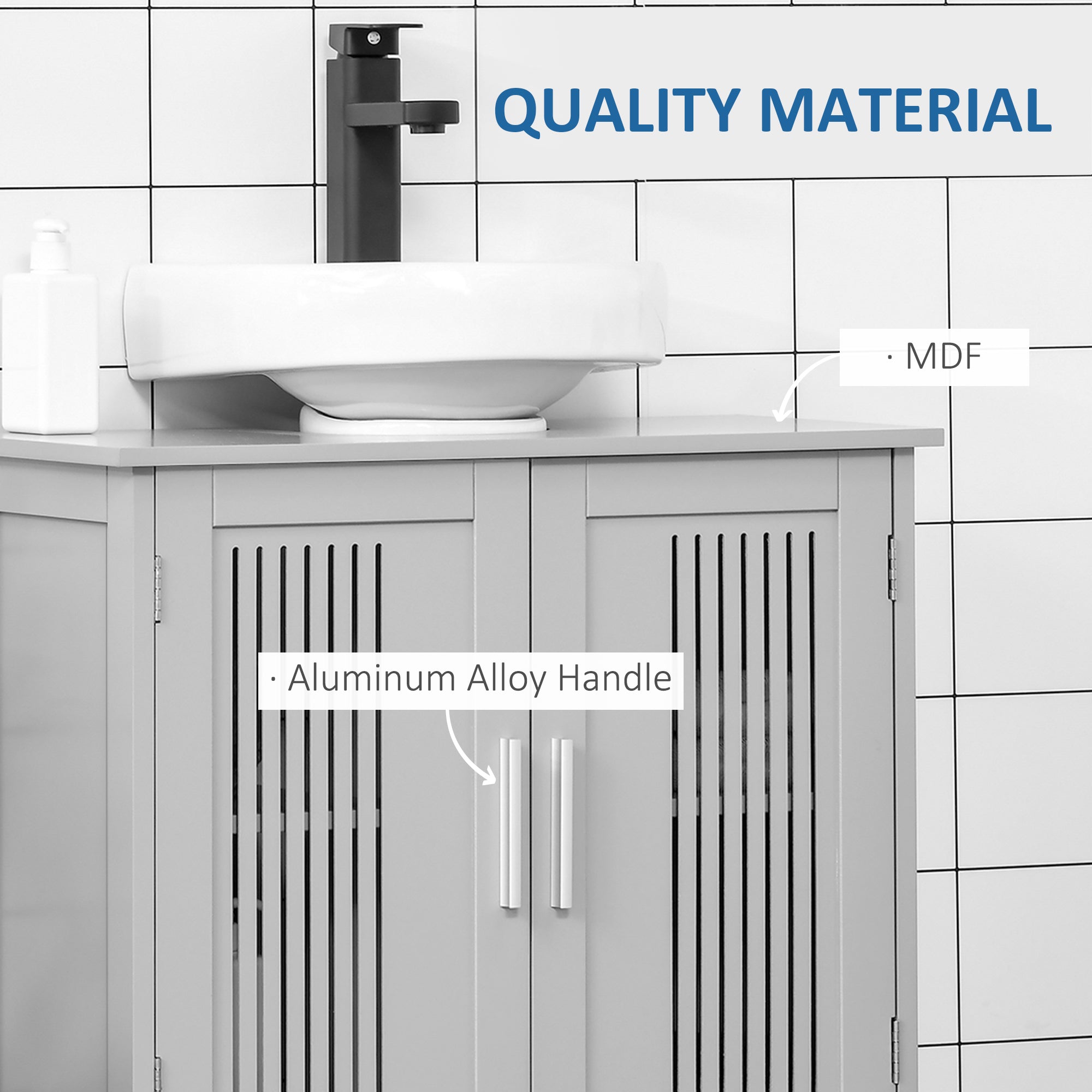 White Pedestal Sink Cabinet Adjustable Shelves