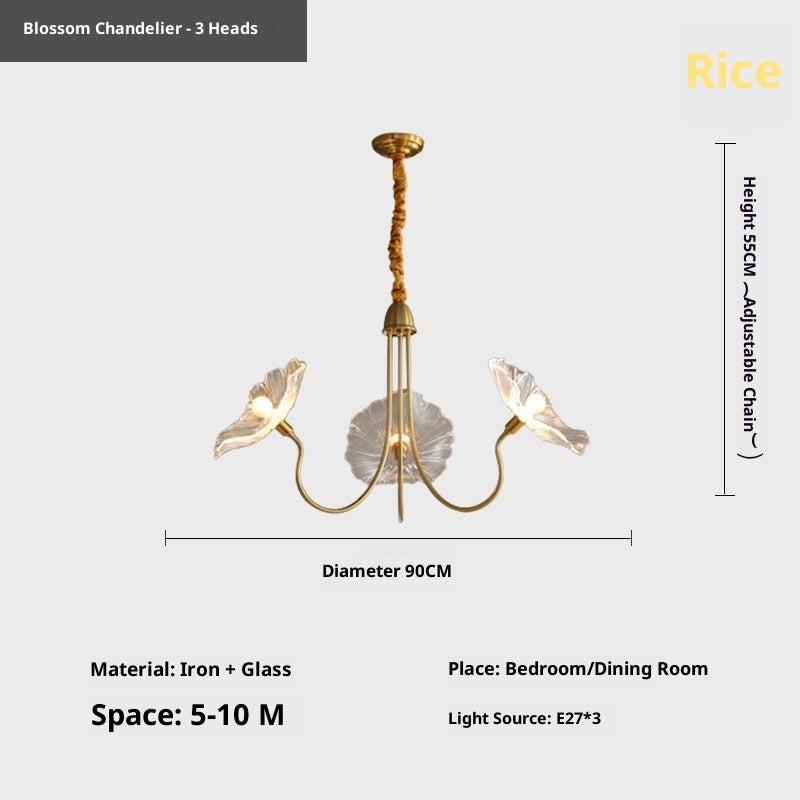 Glass Lotus Leaf Chandelier