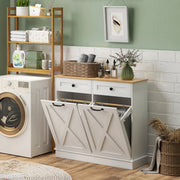 White Tilt-Out Laundry Cabinet Two-Bin Drawer