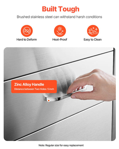 Outdoor Kitchen Drawers Triple BBQ Access Drawers Island 18.5x22.5x22.5 In