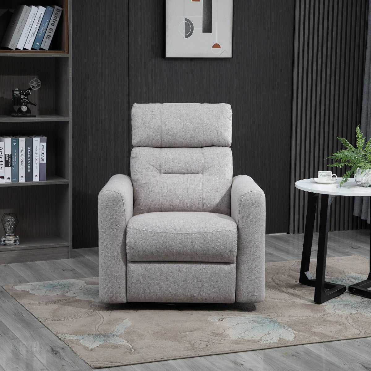 Gray Recliner Swivel Chair