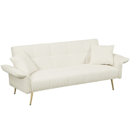 70.1 Sofá Cama Futón, Sofá Cama Doble Convertible con Reposabrazos Plegables para Salones y Espacios Pequeños