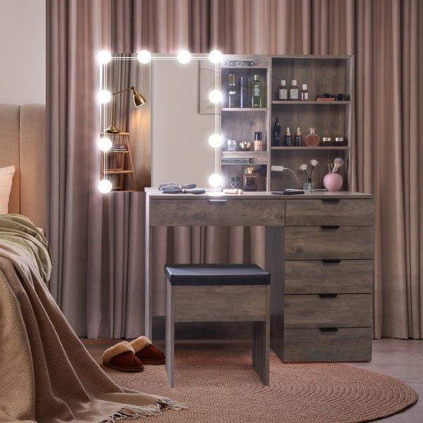 White Multi-Drawer Dressing Table