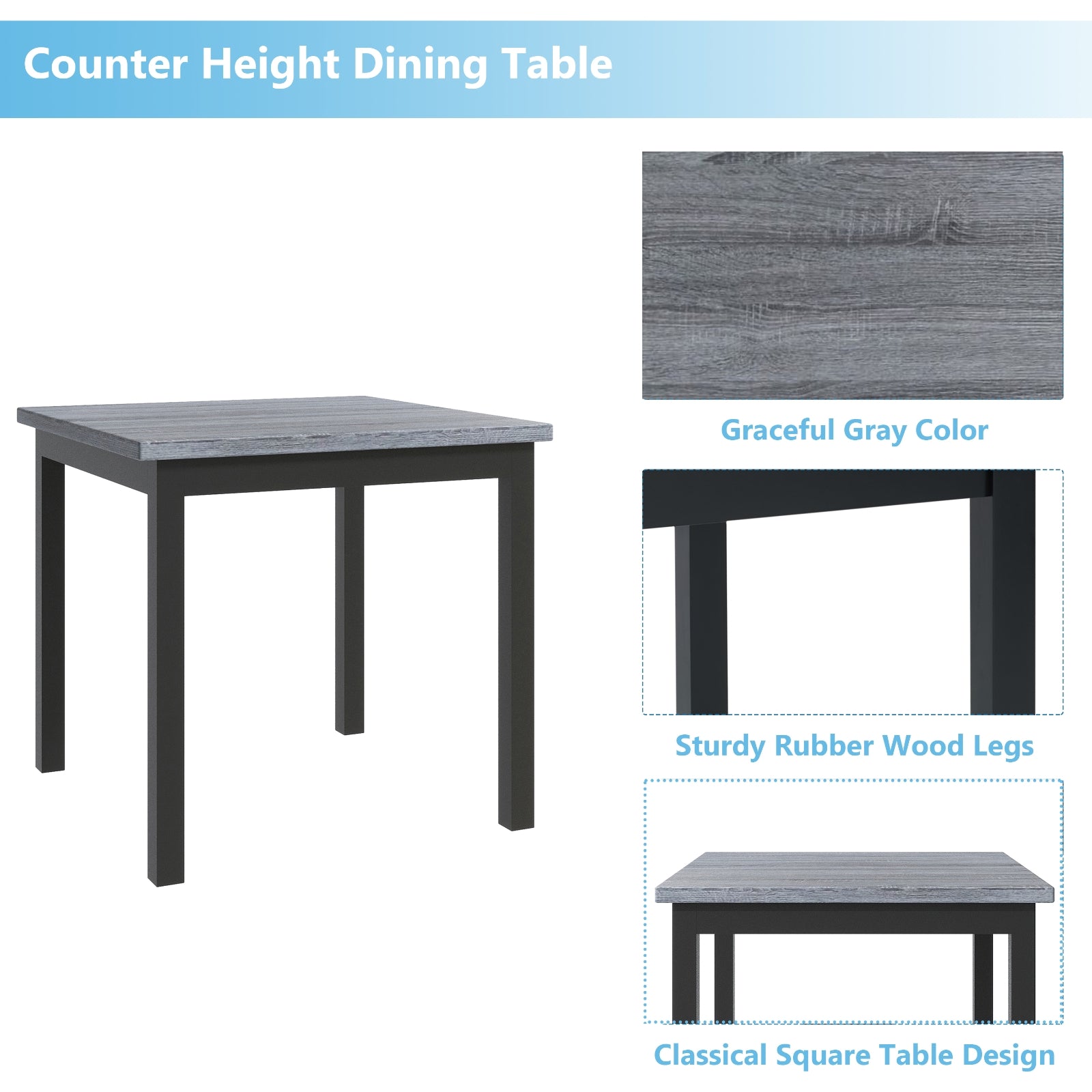 Gray Wood Dining Set