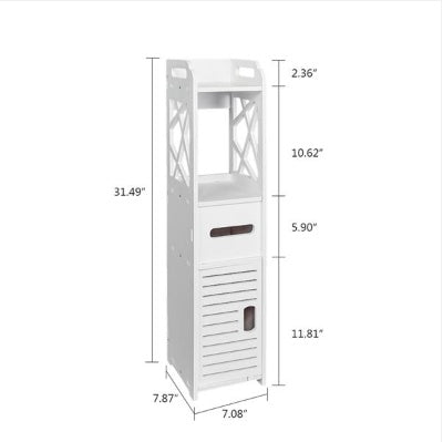 Wood Plastic Panel Bathroom Shelf - White