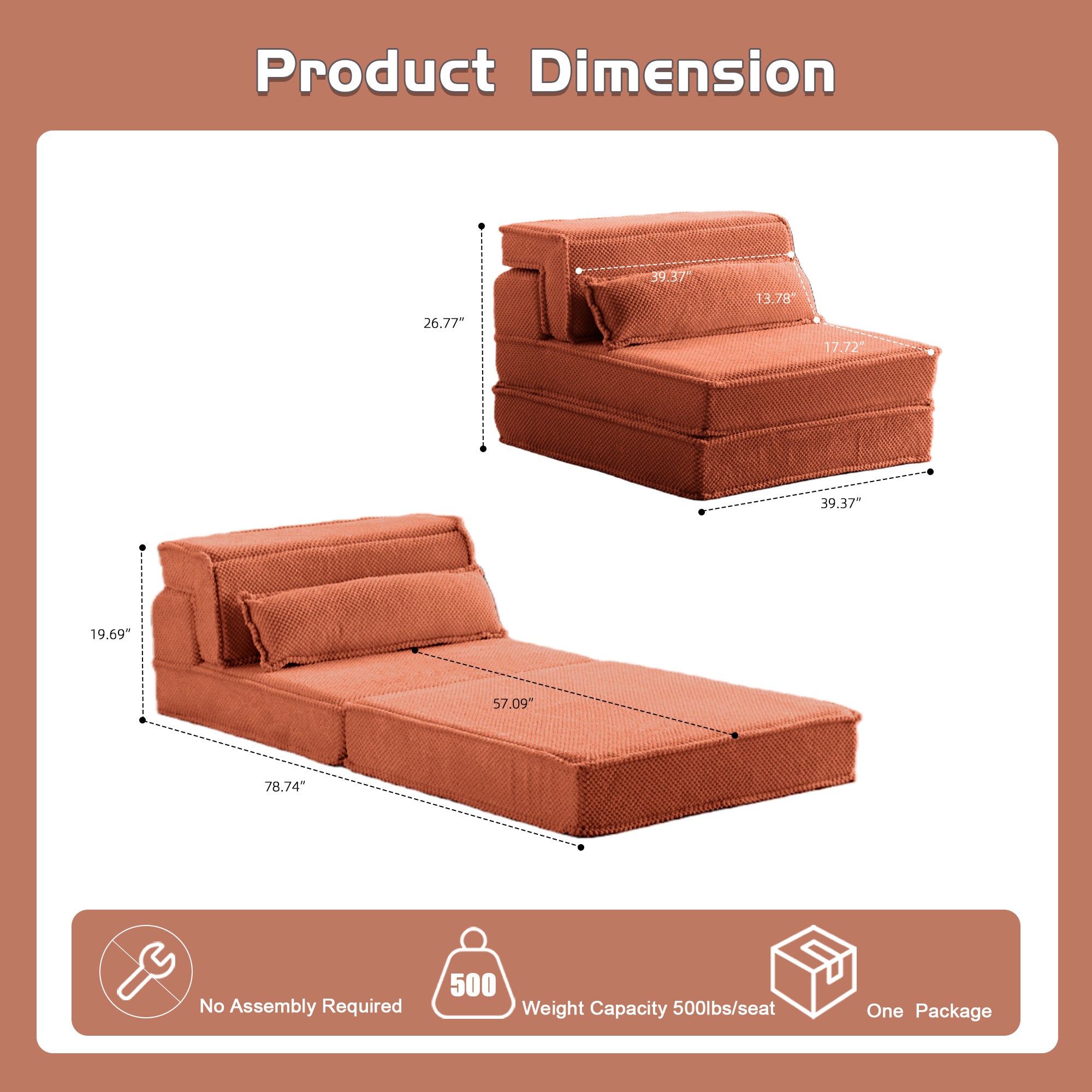 Orange Single Sofa