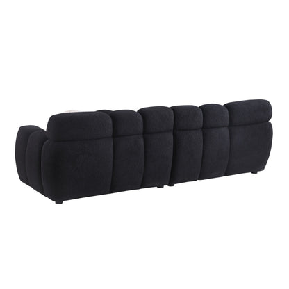 87.4 Length ,35.83inch Deepth ,human Body Structure For USA People, Marshmallow Sofa,boucle Sofa ,3 Seater, Black BOUCLE
