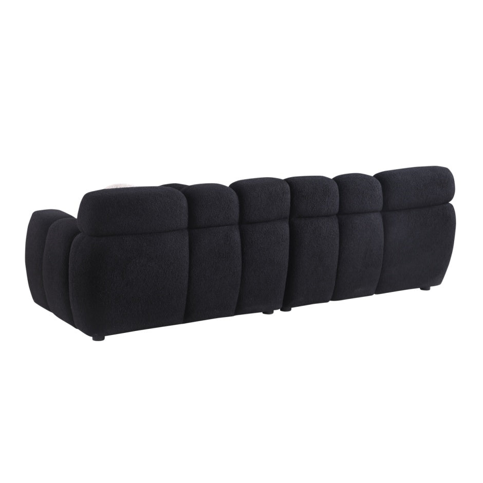 Black Boucle 3-Seater Sofa