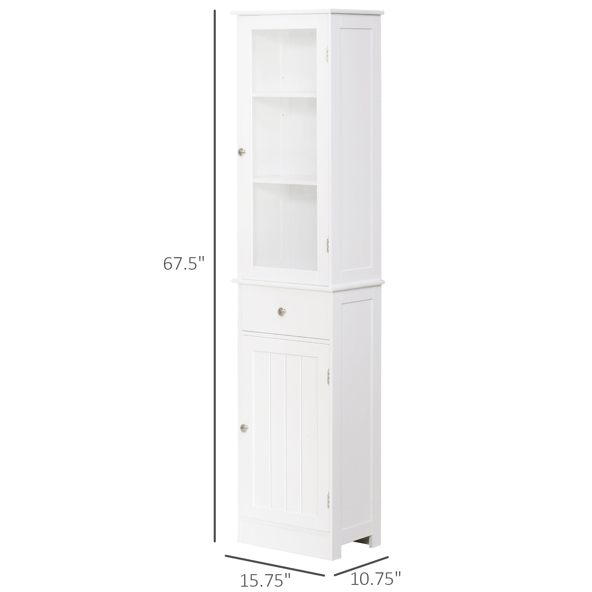White Slim Storage Cabinet