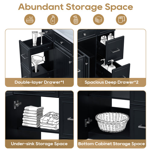 Black Shaker Vanity Cabinet