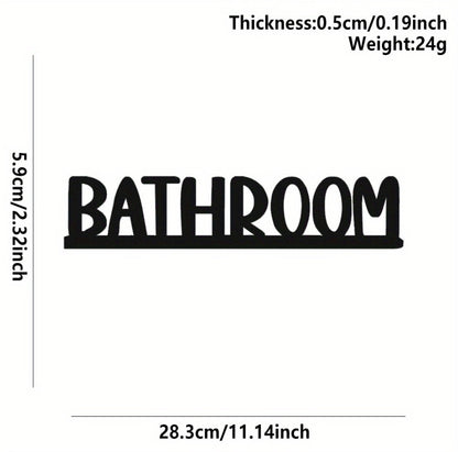 Sleek Metal Bathroom Wall Sign - Stylish Graphic Art Masterpiece For Home Decor