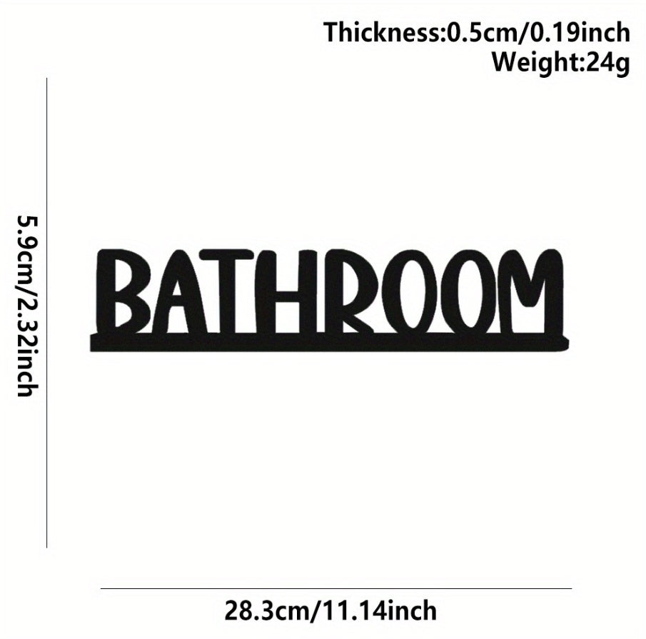 Schlankes Metall-Wandzeichen für das Badezimmer - Stilvolles Grafik-Kunstwerk-Meisterstück für die Raumdekoration