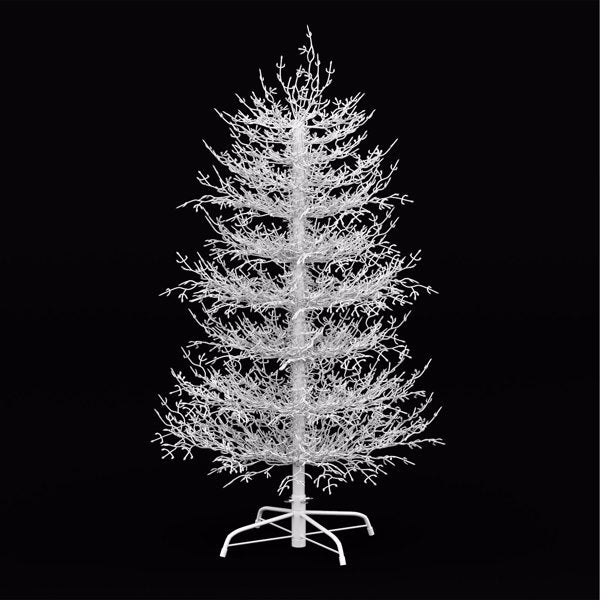 4FT Pre-lit Aspen Fir Artificial Christmas Tree, Hinged Xmas Tree 280 Snow Flocked Branch Tips, 230 Warm White LED Lights, Holiday Coral Christmas Tree For Home Party